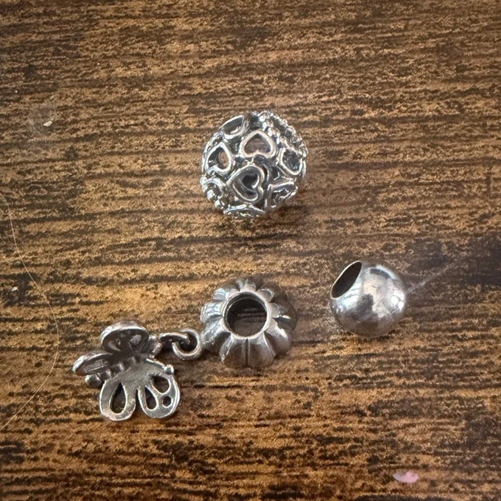 Set of Three Bracelet Charm Beads